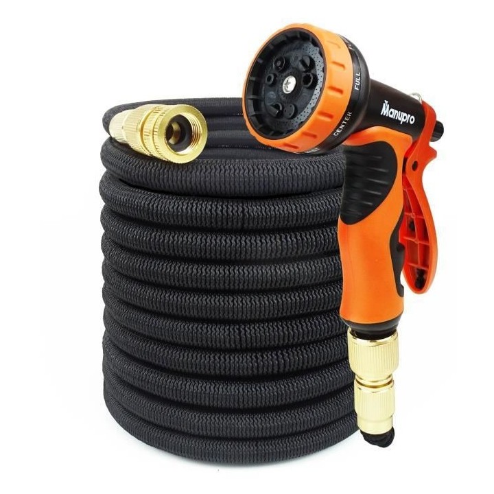 Tuyau d'arrosage MANUPRO - Extensible/Rétractable - 30 m - Diametre 1