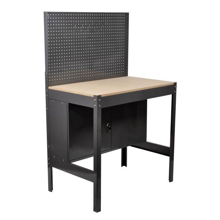 Etabli d'atelier métallique et bois MANUPRO - Placard 2 portes verrou