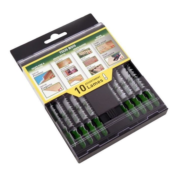 SMARTOOL Coffret 10 lames scie sauteuse T bois pour usage courant