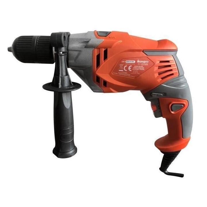 MANUPRO Coffret Perceuse visseuse électrique - A percussion - 1100W