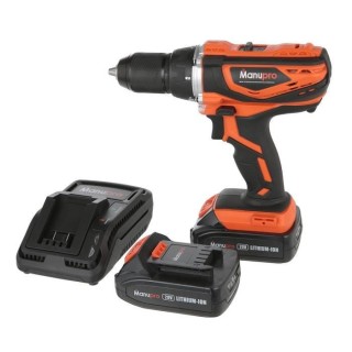 MANUPRO Perceuse visseuse sans fil 20 V - 2 batteries 2 Ah - 1 chargeu