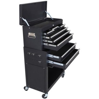 MANUPRO Servante d'atelier a outils 8 compartiments - Coffre malle ran