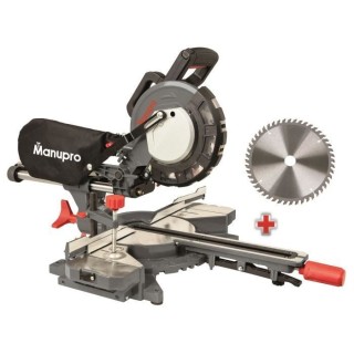 Scie a onglet radiale MANUPRO - 2000W - 2 lames 216 mm - Multi usage -