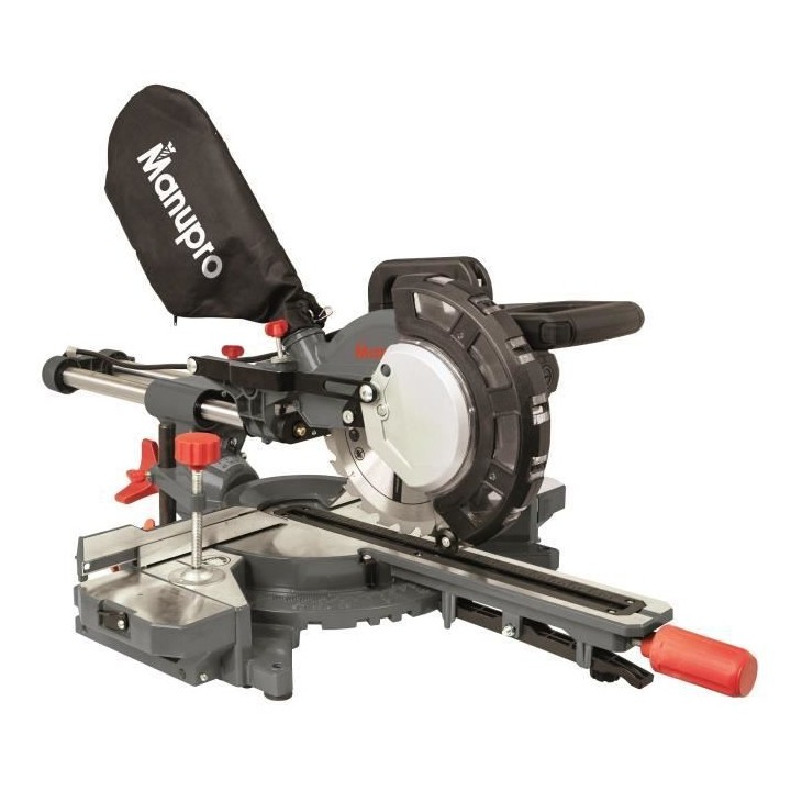 Scie a onglet radiale MANUPRO - 2000W - 2 lames 216 mm - Multi usage -