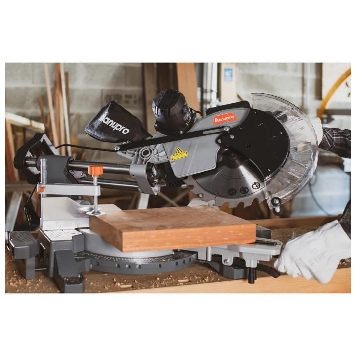 Scie a onglet radiale MANUPRO - 2000W - 2 lames 305 mm - Multi usage -