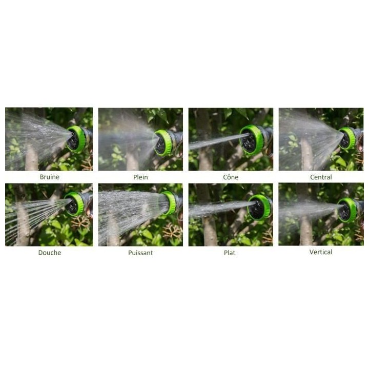 Pistolet d'arrosage et nettoyage MANUPRO - Arrosoir multijet - 8 modes