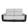 Canapé relax électrique - 3 places - BUNBURY - Cuir noir et blanc - L 190 x P 96 x H 103 cm