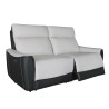 Canapé relax électrique - 3 places - BUNBURY - Cuir noir et blanc - L 190 x P 96 x H 103 cm