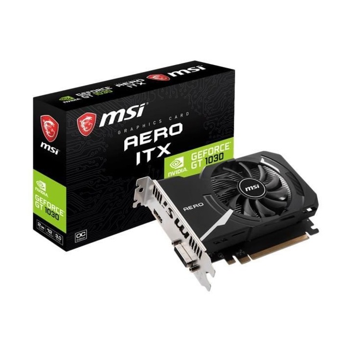 MSI GT 1030 AERO ITX 2GD4 OC Carte graphique GF GT 1030 2 Go DDR4 PCIe
