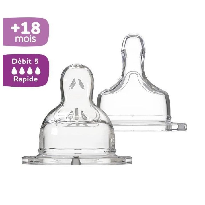 Dodie Biberon Sensation+ Anti-Coliques Tétine Plate Col Large Débit