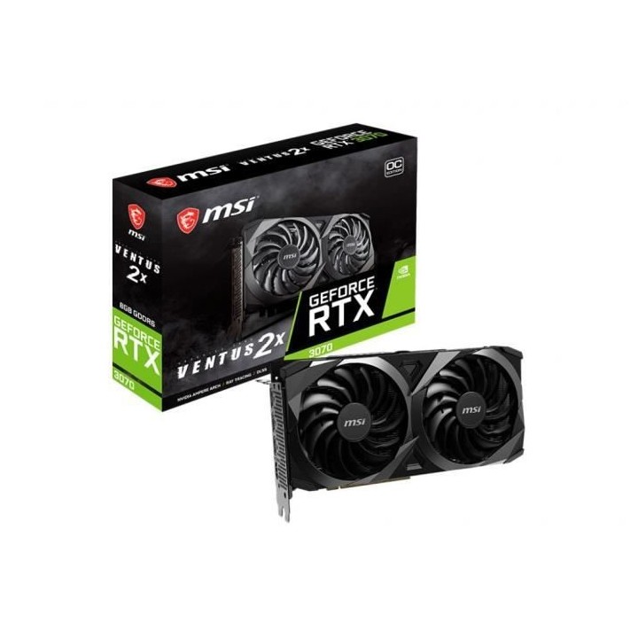 Carte Graphique - MSI - RTX 3070 VENTUS 2X 8G OC - 8 GB - GDDR6 - PCIe