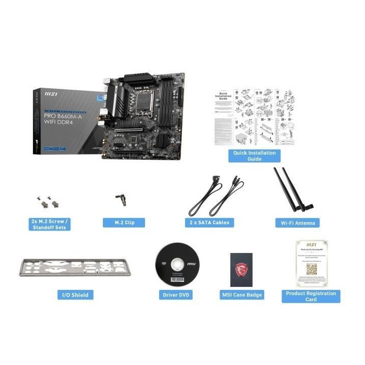 MSI - PRO B660M-A WIFI DDR4 - Carte Mere - Socket LGA 1700 - Chipset I