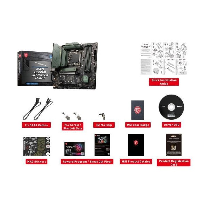 MSI - MAG B660M BAZOOKA DDR4 - Carte Mere - Socket LGA 1700 - Chipset