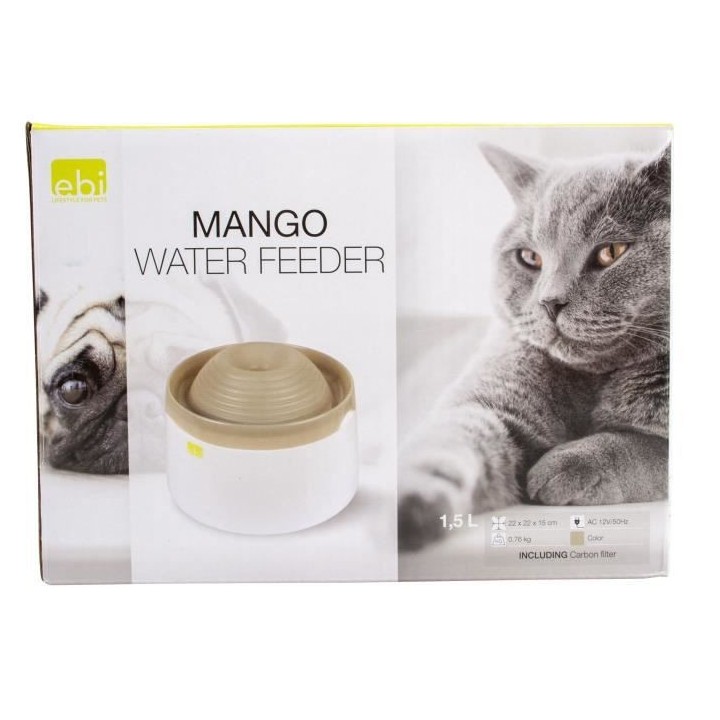 LAROY DUVO Mango Abreuvoir pour chats et petits chiens - 1,5 L - 22 x