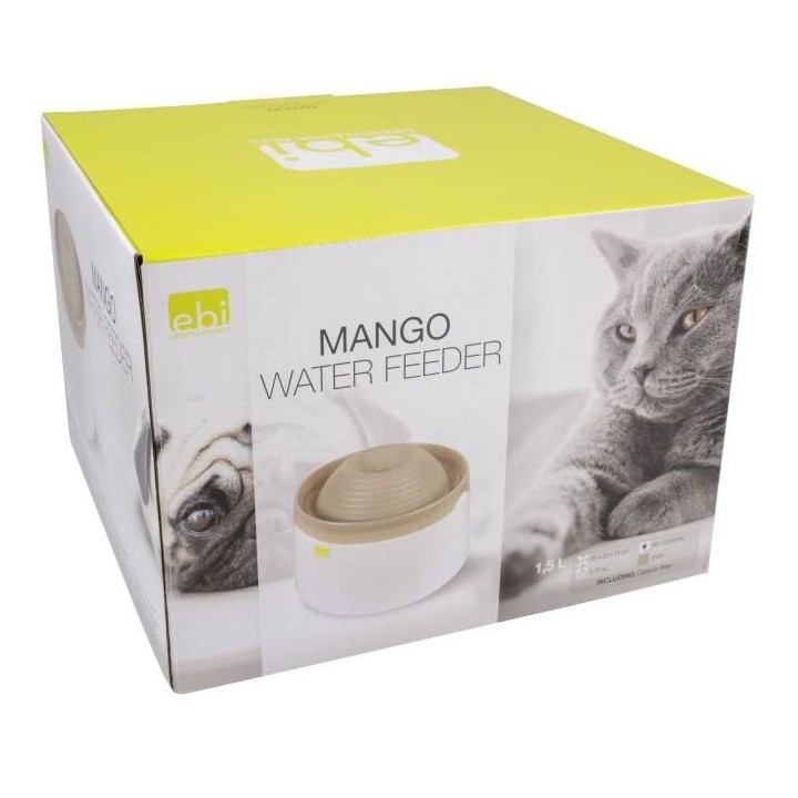 LAROY DUVO Mango Abreuvoir pour chats et petits chiens - 1,5 L - 22 x