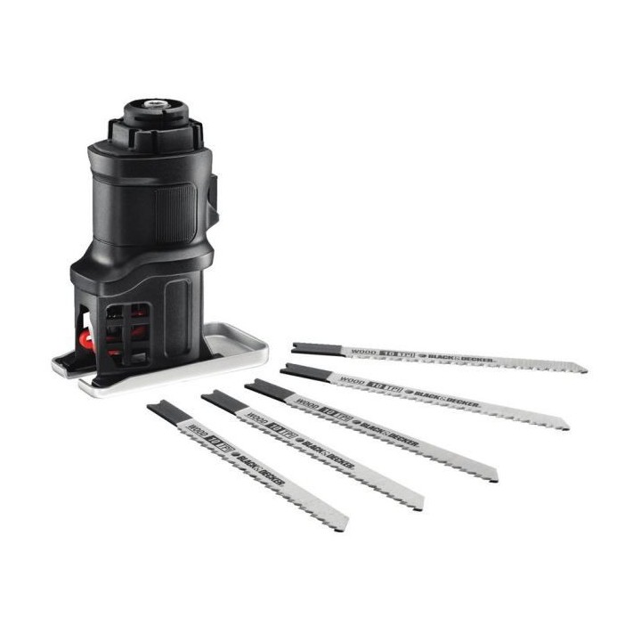 Tete de scie sauteuse Multievo BLACK+DECKER (Livrée avec 5 Lames) - M