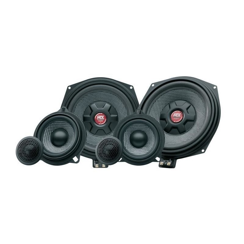 MTX TX6BMW Haut-parleurs voiture kit 3 voies 20cm 150W RMS spécial BMW et Mini Aimants néodyme Membranes fibre