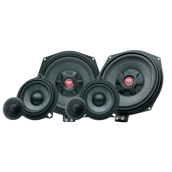 MTX TX6BMW Haut-parleurs voiture kit 3 voies 20cm 150W RMS spécial BM