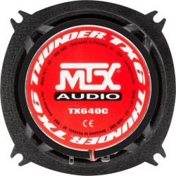 MTX TX640C Haut-parleurs voiture Coaxiaux 10cm 2 voies 70W RMS 4O Châssis alu Tweeters néodyme dôme soie Membrane pulpe célu