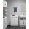 GALET Meuble de salle de bain - Blanc - 2 portes + 2 tiroirs - L 60 x P 30 x H 81,5 cm - SYMBIOSIS