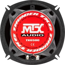 MTX TX650C Haut-parleurs voiture Coaxiaux 13cm 2 voies 80W RMS 4O châssis alu Tweeters néodyme dôme soie Membrane pulpe célu