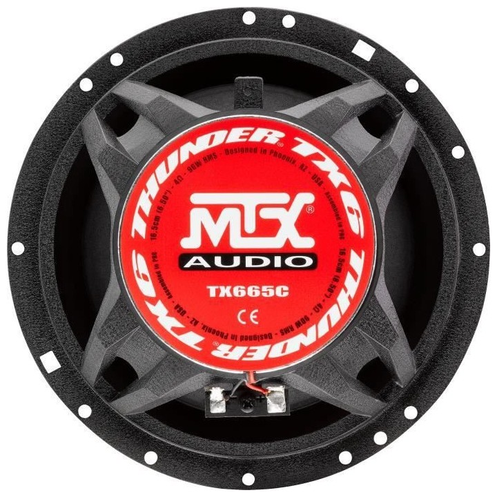 MTX TX665C Haut-parleurs voiture Coaxiaux 16,5cm 2 voies 90W RMS 4O Ch