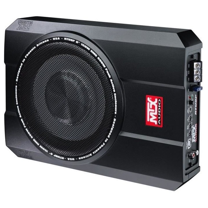 MTX RTU8P Caisson de grave amplifié extra plat voiture 20cm 150W RMS