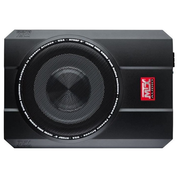 MTX RTU8P Caisson de grave amplifié extra plat voiture 20cm 150W RMS