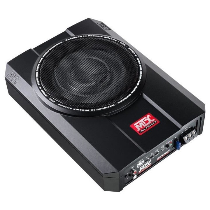 MTX RTU8P Caisson de grave amplifié extra plat voiture 20cm 150W RMS