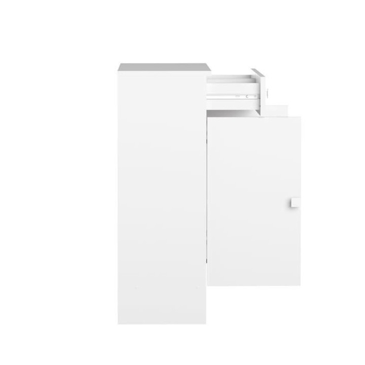 GALET Meuble de salle de bain - Blanc - 2 portes + 2 tiroirs - L 60 x