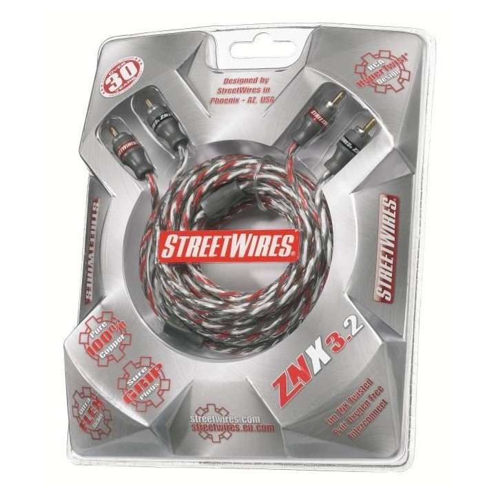 MTX ZNX3.2 Câble RCA ZeroNoise 3 metres symétrique 100% cuivre 3 bli