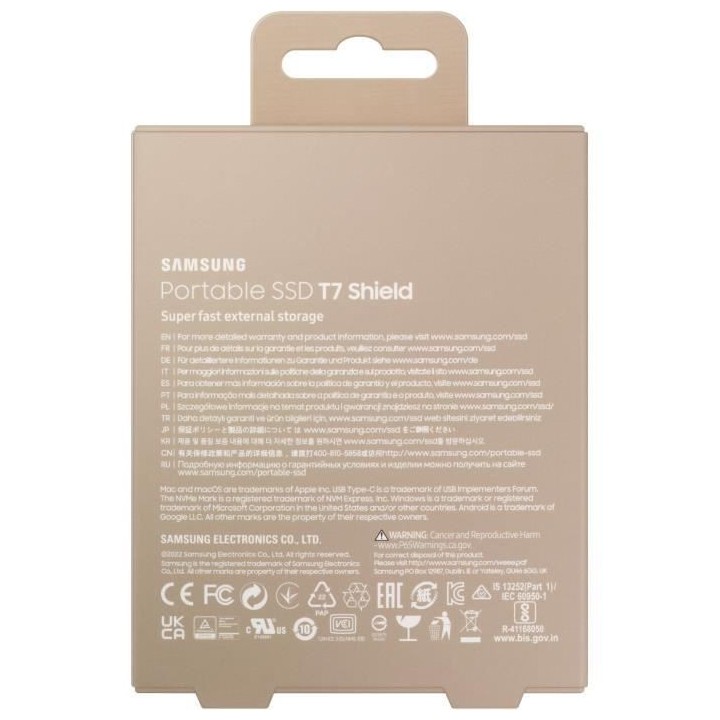Disque SSD Externe - SAMSUNG - T7 Shield - 1 To - USB 3.2 Gen 2 (USB-C