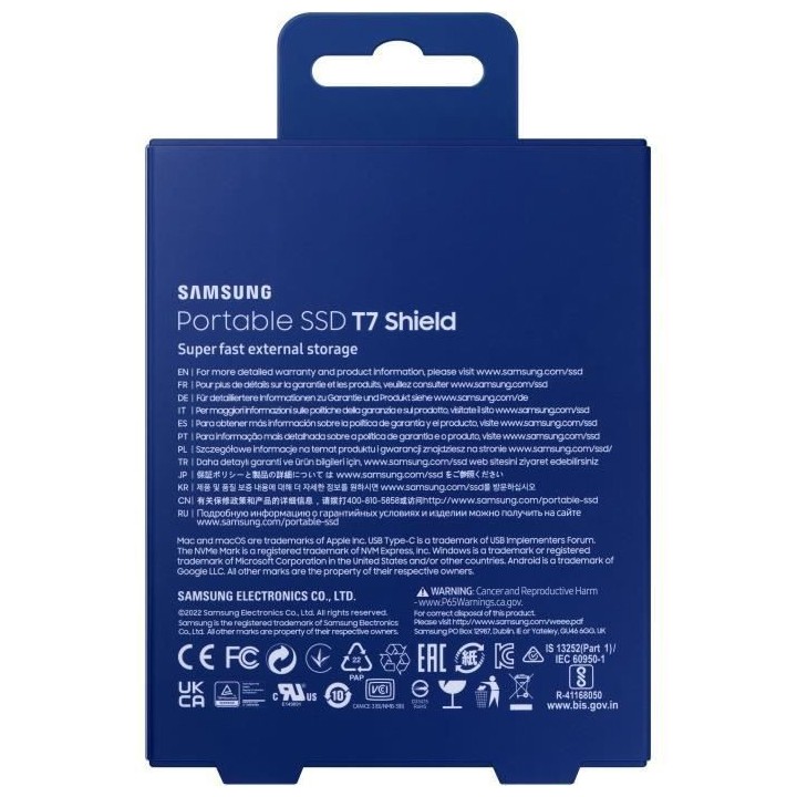 Disque SSD Externe - SAMSUNG - T7 Shield - 1 To - USB 3.2 Gen 2 (USB-C