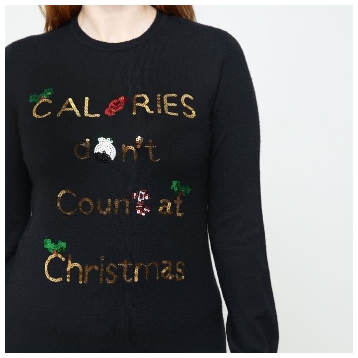 Robe Pull de Noël Noir Fe 46