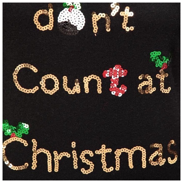 Robe Pull de Noël Noir Fe 46