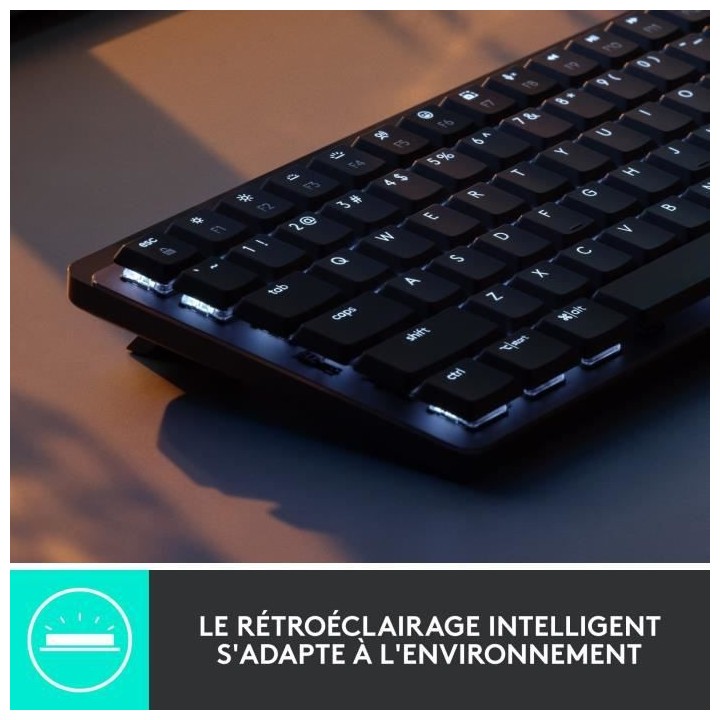 Logitech - Clavier Sans Fil- MX Mini - Mécanique - Rétroéclairé Pe