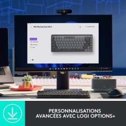 Logitech - Clavier Sans Fil- MX Mini - Mécanique - Rétroéclairé Performant - Touches Tactiles - Graphite