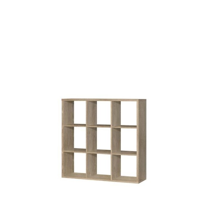 Etagere 9 niches - Décor papier chene sonoma - MAURO