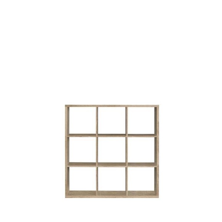 Etagere 9 niches - Décor papier chene sonoma - MAURO