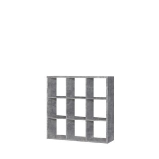 Etageres 9 niches - Décor optique béton gris clair - MAURO