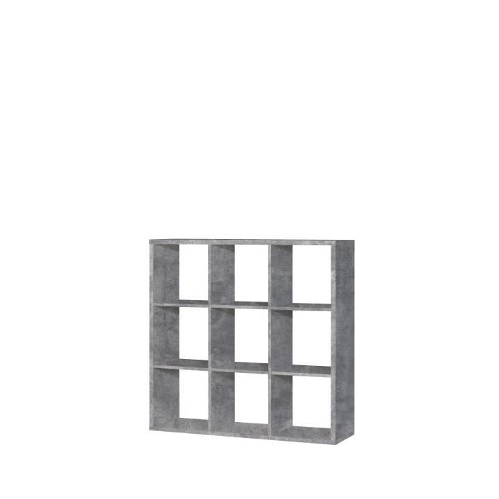 Etageres 9 niches - Décor optique béton gris clair - MAURO