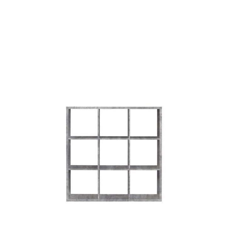 Etageres 9 niches - Décor optique béton gris clair - MAURO