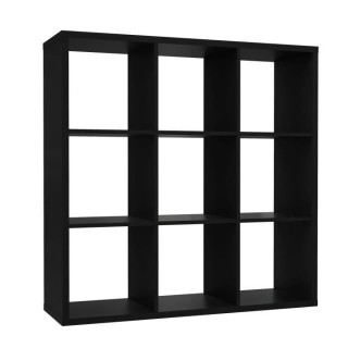 Etagere 9 niches - Décor papier noir - MAURO