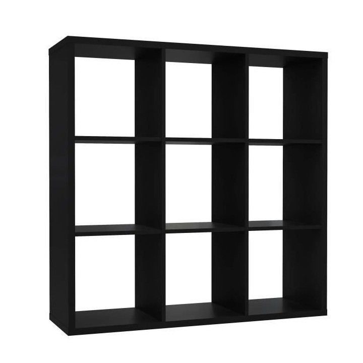 Etagere 9 niches - Décor papier noir - MAURO
