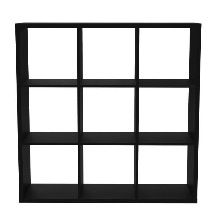 Etagere 9 niches - Décor papier noir - MAURO