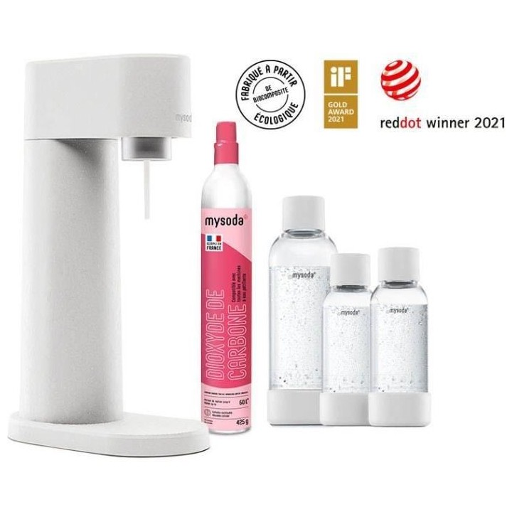 MYSODA - Pack Machine Woody Blanche (machine + 1 cylindre + 1 bouteill