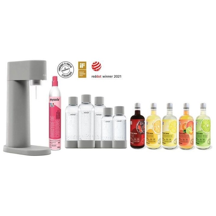 MYSODA - Mega Pack Machine Woody Gray (machine+1 cylindre+3 bouteilles