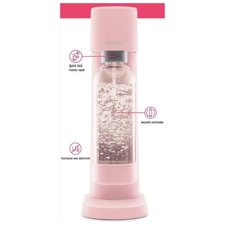 MYSODA P2C-WD002F-LP - Pack Machine a eau pétillante Woody Pink - 2 c