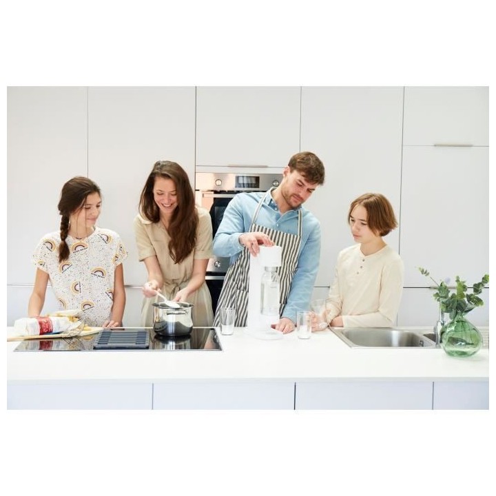 MYSODA Machine a Soda Woody White, 1 bouteille de 1L, 1 cylindre de CO