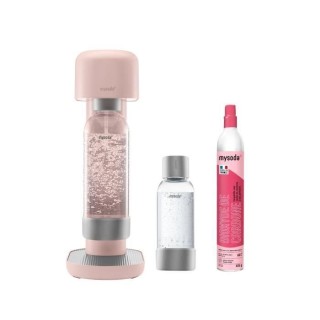 MYSODA Machine a Soda Ruby Pink, 1 bouteille 0.5L , 1 bouteille 1L, 1